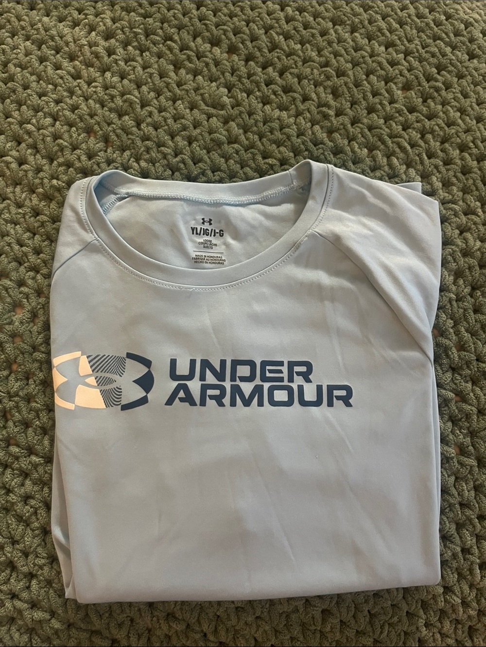 Under Armour White Tee with Navy Logo